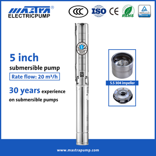 Pompes de puits submersibles Mastra 5 pouces tout en acier inoxydable à vendre pompe de puits submersible 5SP 5 hp