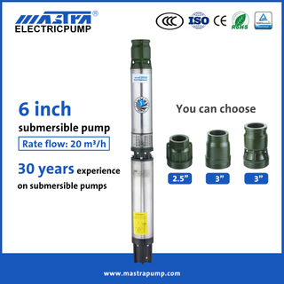 Prix ​​de la pompe à eau submersible Mastra 6 pouces en acier inoxydable marque de pompe submersible R150-DS