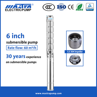 MASTRA 6 pouces All en acier inoxydable Irrigation Pompes à eau Pumps à eau 6SP60 10 ch prix de pompe à eau solaire